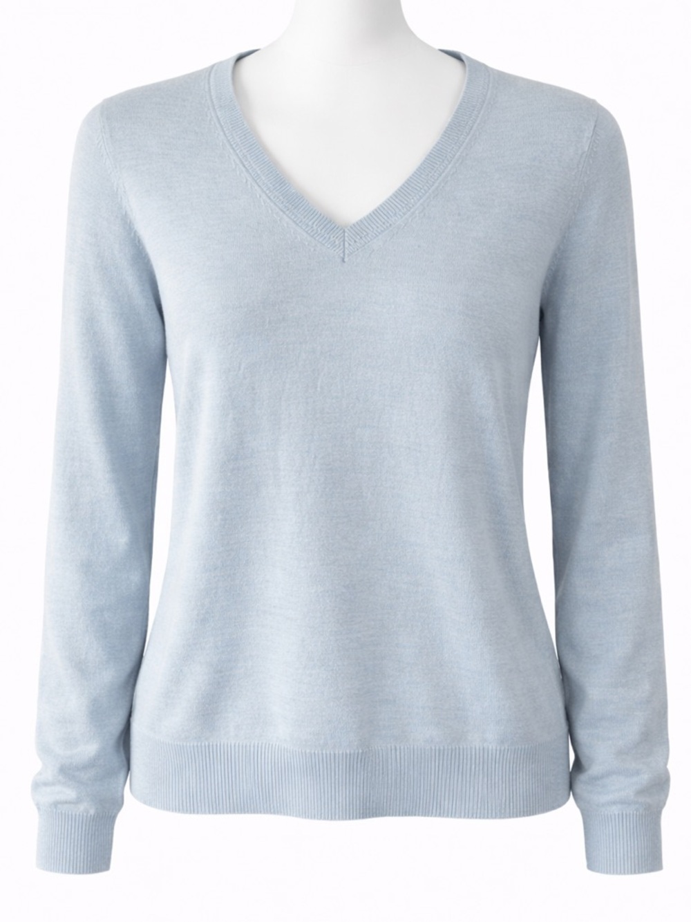 Banana Republic 100% Merino Wool  Light Blue V-Neck Sweater size small